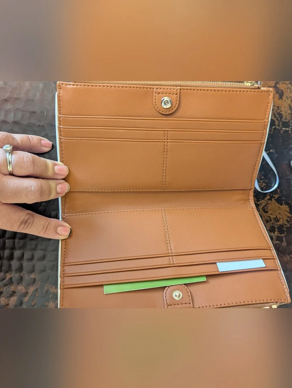 Kate Spade Malea Sheffield St Pebbled Leather Wallet Warm Cognac